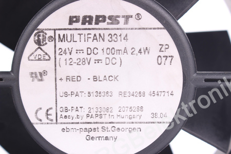 PAPST MULTIFAN 3314 92X92X32, 24V VENTILÁTOR