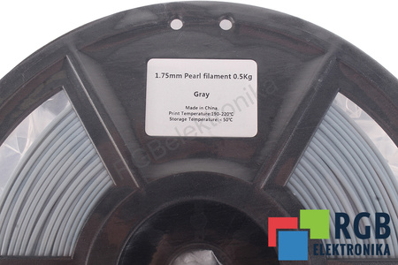 FLASHFORGE 1,75MM PEARL FILAMENT 0.5KG GRAY VONKAJŠÍ ROZMER CIEVKY 180MM, VNÚTORNÝ ROZMER CIEVKY 50MM, ŠÍRKA CIEVKY 45MM
