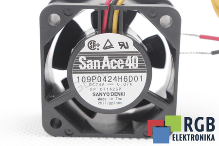 SANYO DENKI 109P0424H6D01 SANACE40 40X40X20MM, 24V VENTILÁTOR