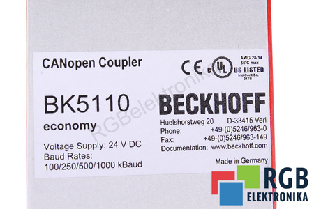 BECKHOFF BK5110 TERMINAL I/O CAN 24VDC
