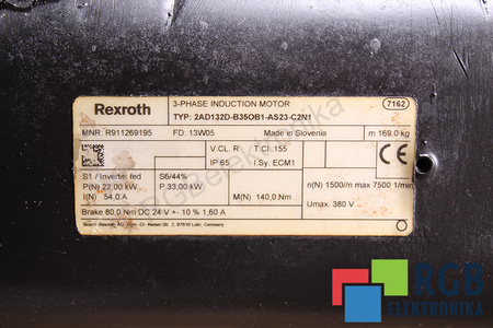 REXROTH INDRAMAT 2AD132D-B35OB1-AS23-C2N1 R911269195