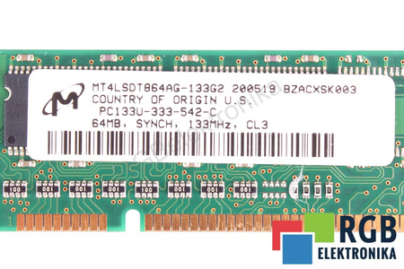 MICRON MT4LSDT864AG-133G2 PC133U-333-542-C 64MB
