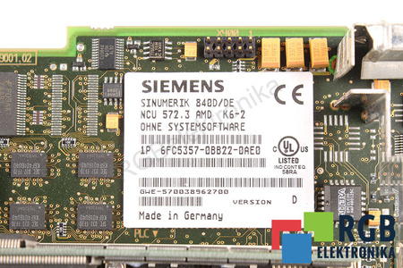 SIEMENS 6FC5357-0BB22-0AE0 VERSION D SINUMERIK 840D/DE NCU572.3