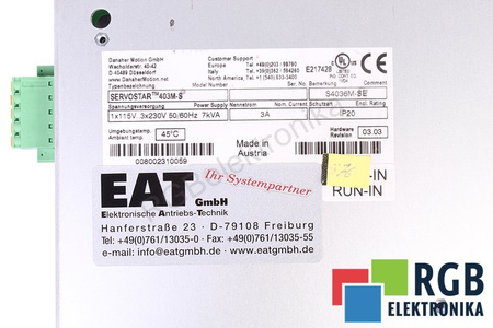 KOLLMORGEN SEIDEL S4036M-SE SERVOSTAR 403M-S