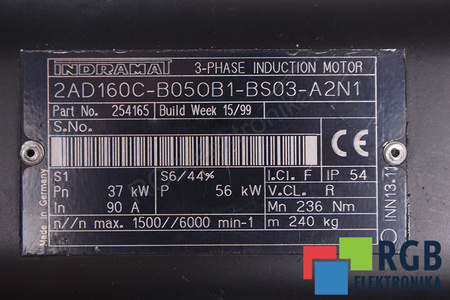 INDRAMAT 2AD160C-B050B1-BS03-A2N1 R911254165