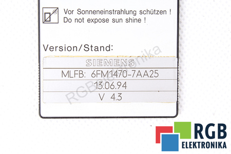SIEMENS 6FM1470-7AA25 V4.3 256KBYTE WKF
