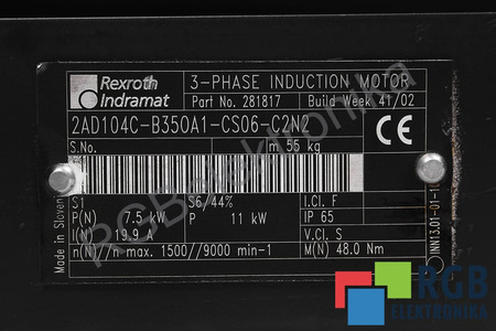 BOSCH REXROTH 2AD104C-B35OA1-CS06-C2N2 R911281817 19.9A
