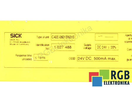 SICK C40E-0601BN310 1027488 RECEIVER C4000 ECO