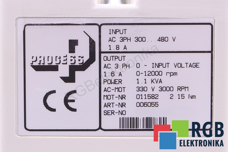 KEB ART.NR. 006055 1.1KVA 0-12000RPM 1.6A PROCESS