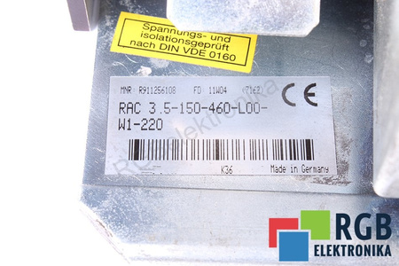 INDRAMAT RAC3.5-150-460-L00-W1-220 R911256108 AC-MAIN SPINDLE DRIVE