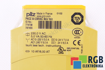 PILZ PNOZ X4 230VAC 3N/O 1N/C 774738 BEZPEČNOSTNÉ RELÉ
