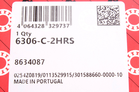 FAG 6306-C-2HRS 30X72X19MM 9300RPM, 32KN, 16.2KN LOŽISKO