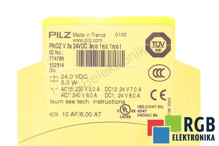 PILZ PNOZ V 3S 24VDC 3N/O 1N/C 1N/O T 774789 BEZPEČNOSTNÉ RELÉ