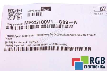SUNON MF25100V1-G99-A MF25100V1-1000U-G99 25X25X10MM, 5V VENTILÁTOR