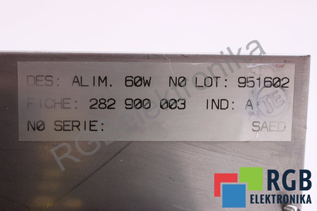 NUM ALIM.60W 951602 282 900 003 ALIM PRE 1040