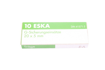 POMALÁ SKLENENÁ VALCOVÁ POISTKA ESKA 522.026 ZKT-8A/250  250V, 8A, 5X20MM, 10PCS