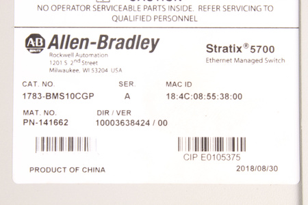 ALLEN BRADLEY 1783-BMS10CGP STRATIX 5700