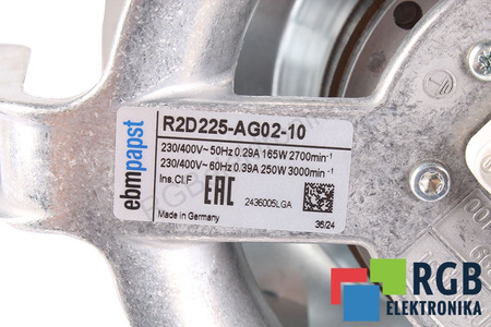 EBM PAPST R2D225-AG02-10 VENTILÁTOR