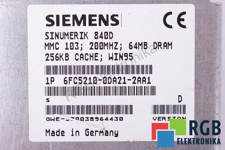 SIEMENS 6FC5210-0DA21-2AA1 SINUMERIK MMC103