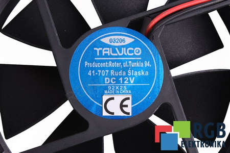 TALVICO 92X92X25MM 92X92X25MM, 12V VENTILÁTOR