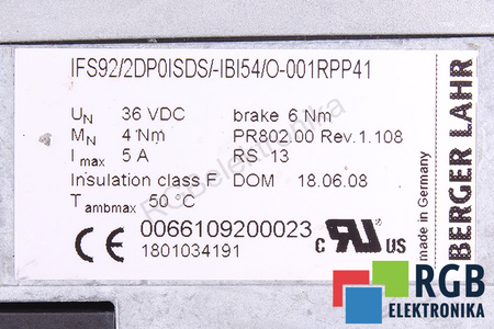 BERGER LAHR IFS92/2DP0ISDS/-IBI54/O-001RPP41