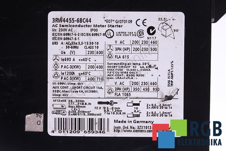SIEMENS 3RW4455-6BC44 SIRIUS AC SEMICONDUCTOR MOTOR STARTER