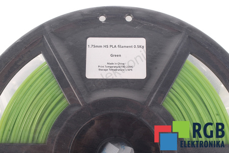 FLASHFORGE 1,75MM HS PLA FILAMENT 0.5KG GREEN VONKAJŠÍ ROZMER CIEVKY 180MM, VNÚTORNÝ ROZMER CIEVKY 50MM, ŠÍRKA CIEVKY 45MM