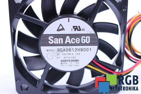 SANYO DENKI 9GA0612H9001 SAN ACE 60 60X60X10MM, 12V, 0.14A VENTILÁTOR