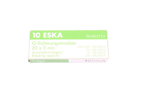 POMALÁ TAVNÁ POISTKA ESKA 522.513 ZKT-0.4A 250V, 0.4A, 5X20MM, 10PCS